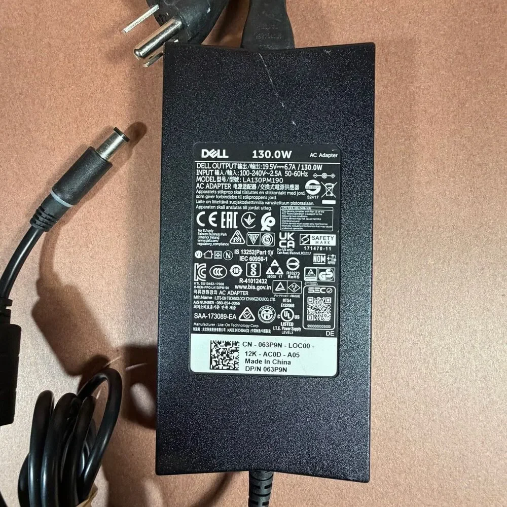 Dell LA130PM190 130W Adapter Charger 19.5v - 6.7A / 130.0w